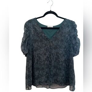 Adrienne Snakeskin Print Blouse